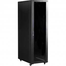 Шкаф коммутационный Lanmaster (TWT-CBB-27U-6X10-G1) напольный 42U 600x1000мм пер.дв.стекл задн.дв.перфор.2-хст. 2 бок.пан. 800кг черный IP20 TWT-CBB-27U-6X10-G1