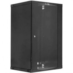 Шкаф коммутационный Lanmaster Next (TWT-CBWNG-18U-6X4-BK) настенный 18U 550x450мм пер.дв.стекл 60кг черный 25кг 988мм IP20 металл TWT-CBWNG-18U-6X4-BK