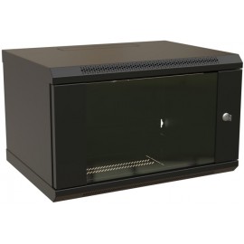Шкаф коммутационный WRline (WR-TW-0645-SR-RAL9004) настенный 6U 600x450мм пер.дв.металл 2 бок.пан. направл.под винты 60кг черный 350мм 367мм IP20 сталь WR-TW-0645-SR-RAL9004