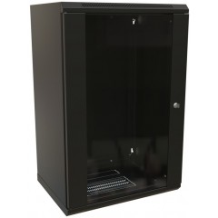 Шкаф коммутационный WRline (WR-TW-1845-SR-RAL9004) настенный 18U 600x450мм пер.дв.металл 2 бок.пан. направл.под винты 60кг черный 370мм 908мм IP20 сталь WR-TW-1845-SR-RAL9004