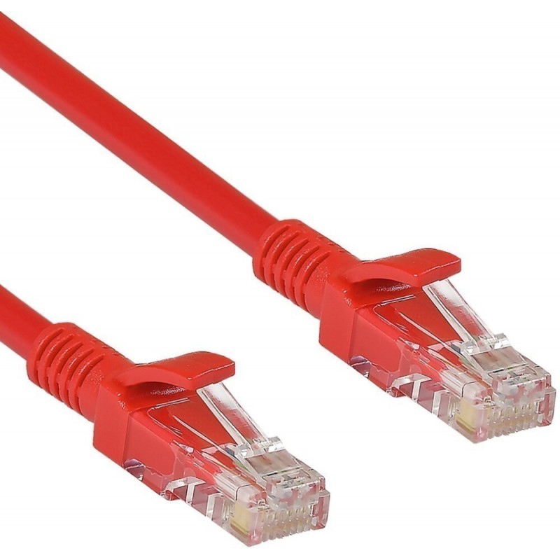 Патч-корд 1м, UTP cat.5e, ExeGate UTP-RJ45-RJ45-5e-1M-RD EX258673RUS, красный