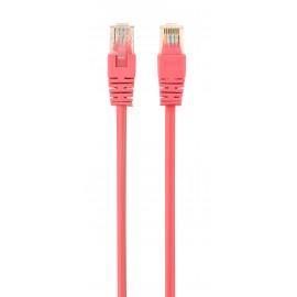 Патч-корд 1м, UTP cat.5e, Gembird/Cablexpert PP12-1M/RO, розовый