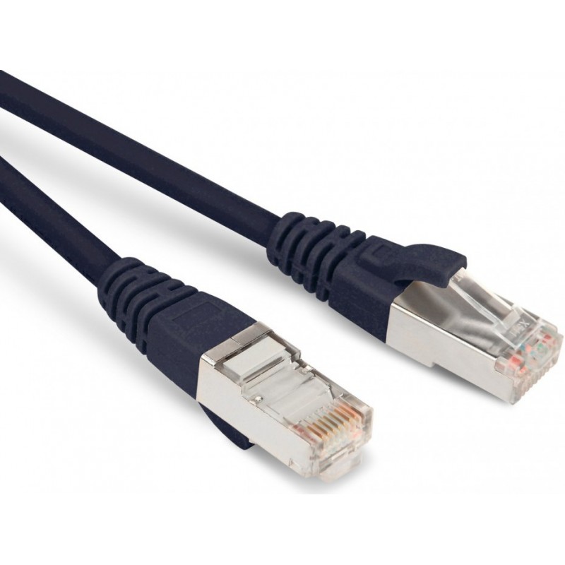 Патч-корд 0.5м, F/UTP cat.5e, Hyperline PC-LPM-STP-RJ45-RJ45-C5e-0.5M-LSZH-BK, черный