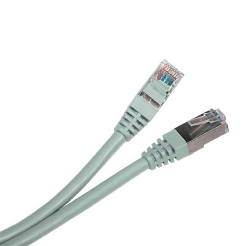 Патч-корд 1м, F/UTP cat.5e, Hyperline PC-LPM-STP-RJ45-RJ45-C5E-1M-LSZH-GY, серый