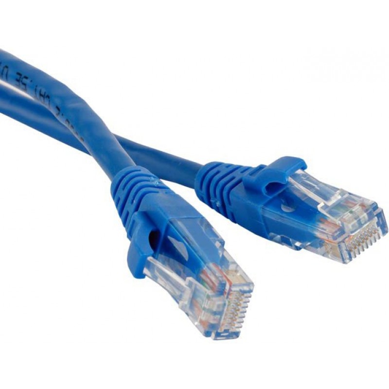 Патч-корд 0.3м, UTP cat.5e, Hyperline PC-LPM-UTP-RJ45-RJ45-C5e-0.3M-LSZH-BL, синий