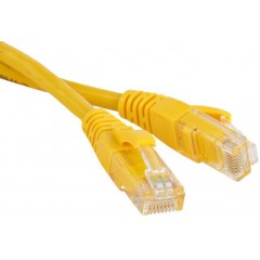 Патч-корд 0.3м, UTP cat.5e, Hyperline PC-LPM-UTP-RJ45-RJ45-C5e-0.3M-LSZH-YL, желтый