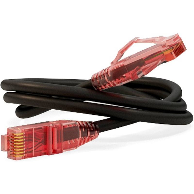 Патч-корд 0.5м, UTP cat.5e, Hyperline PC-LPM-UTP-RJ45-RJ45-C5e-0.5M-LSZH-BK, черный