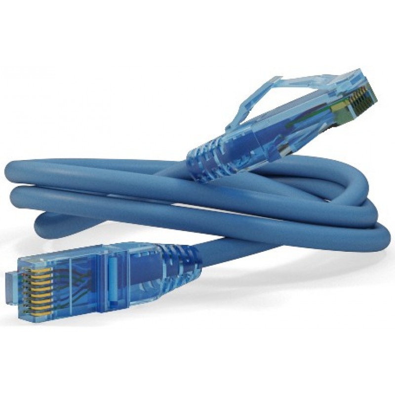 Патч-корд 1м, UTP cat.6, Hyperline PC-LPM-UTP-RJ45-RJ45-C6-1M-LSZH-BL, синий