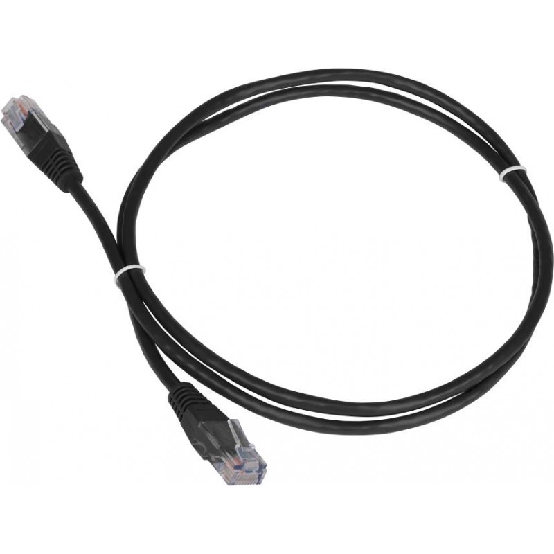 Патч-корд 0.5м, UTP cat.5e, Lanmaster TWT-45-45-0.5-BK, черный
