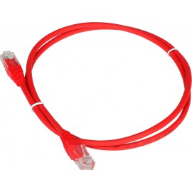 Патч-корд 1м, UTP cat.5e, Lanmaster TWT-45-45-1.0-RD, красный