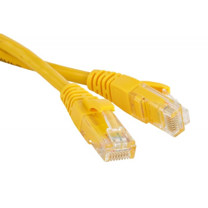 Патч-корд 1м, UTP cat.5e, Lanmaster TWT-45-45-1.0-YL, желтый