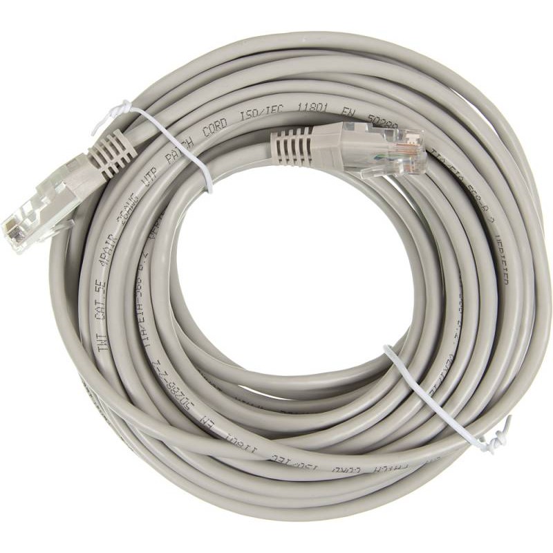 Патч-корд 10м, UTP cat.5e, Lanmaster TWT-45-45-10-GY, серый