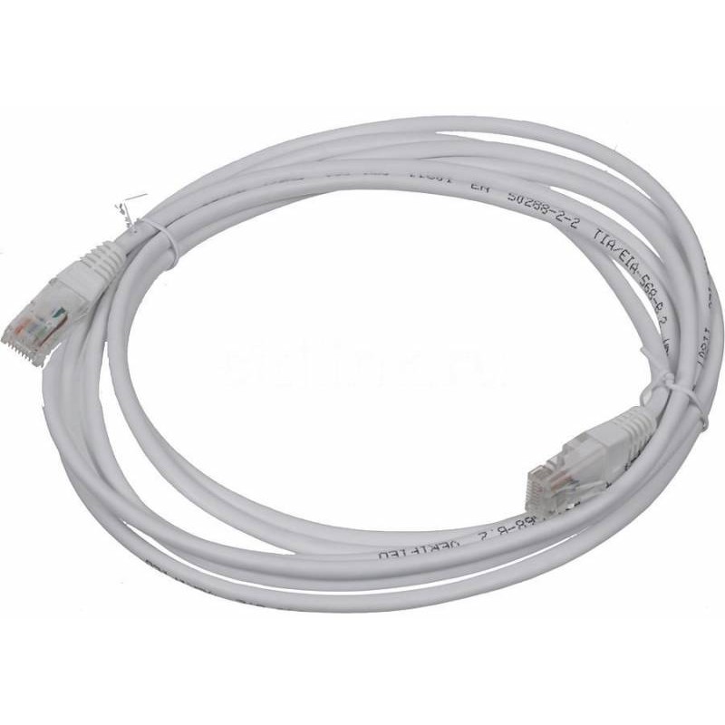 Патч-корд 3м, UTP cat.5e, TWT TWT-45-45-3.0-WH, белый