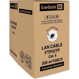 UTP кабель бухта 305м cat.6 ExeGate UTP4-C6-CU-S23-IN-PVC-GY-305 EX281813RUS, серый