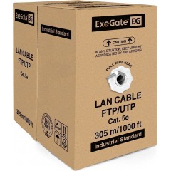 UTP кабель бухта 305м cat.5e ExeGate UTP4-C5e-CU-S25-IN-PVC-GY-305 EX281815RUS, серый