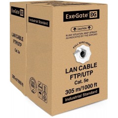 UTP кабель бухта 305м cat.5e ExeGate UTP-2-C5e-CU-S24-IN-PVC-GY-305 EX281821RUS, серый
