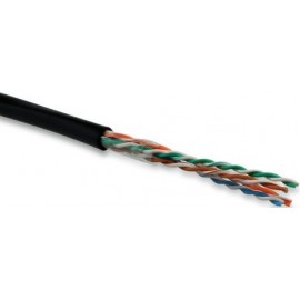UTP кабель бухта 500м cat.5e Hyperline UUTP4-C5E-S24-SW-OUT-PE-BK-500, черный