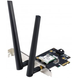 Сетевая карта Wi-Fi+BT, ASUS PCE-AXE5400, 2.4/5/6GHz, 5378MBps, PCI-Ex1