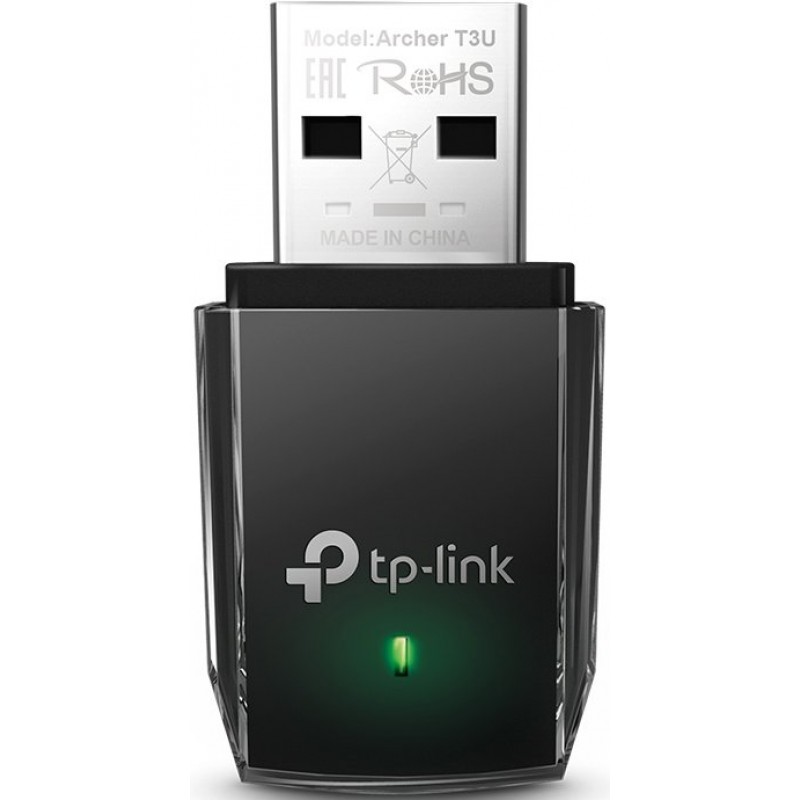 Сетевая карта Wi-Fi, TP-Link Archer T3U, 2.4/5GHz, 867MBps, USB