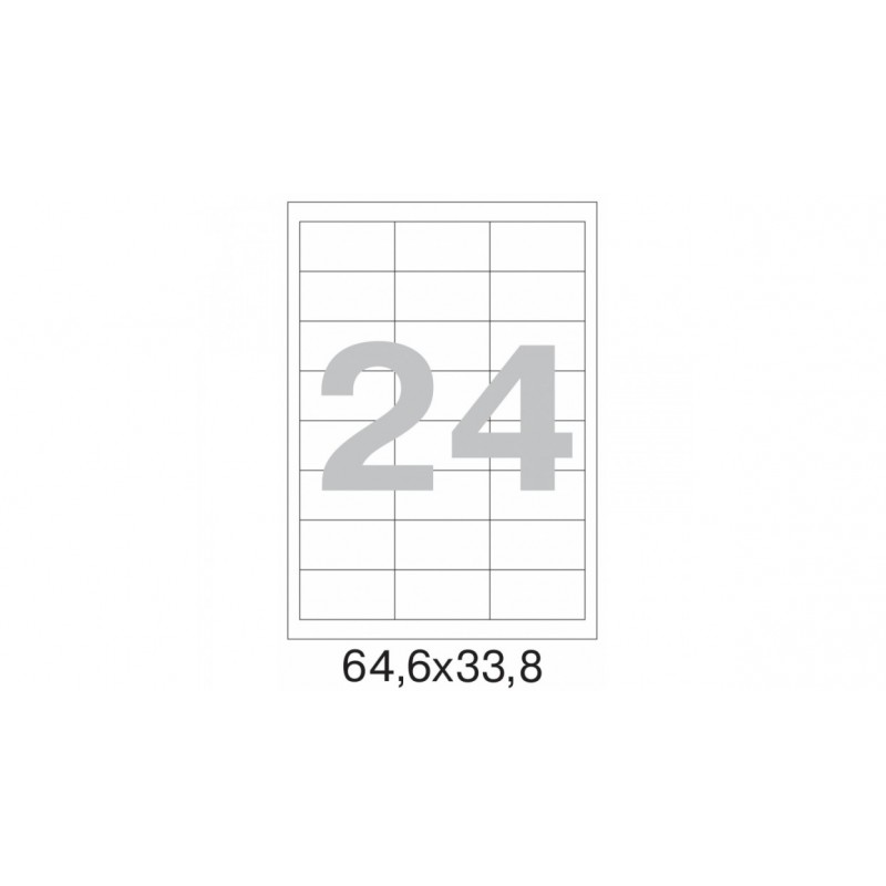 Этикетки самокл. ProMEGA Label BASIC 64,6х33,8 мм /24 шт. на листА4 (100листов), арт.891154