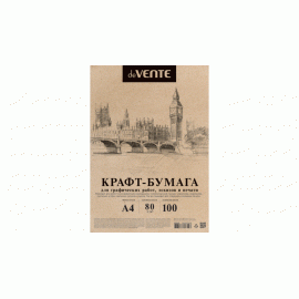 Крафт-бумага "deVENTE" A4 100 л, 78-80 г/м, для печати и творческих работ, в пластиковом пакете, 2072205