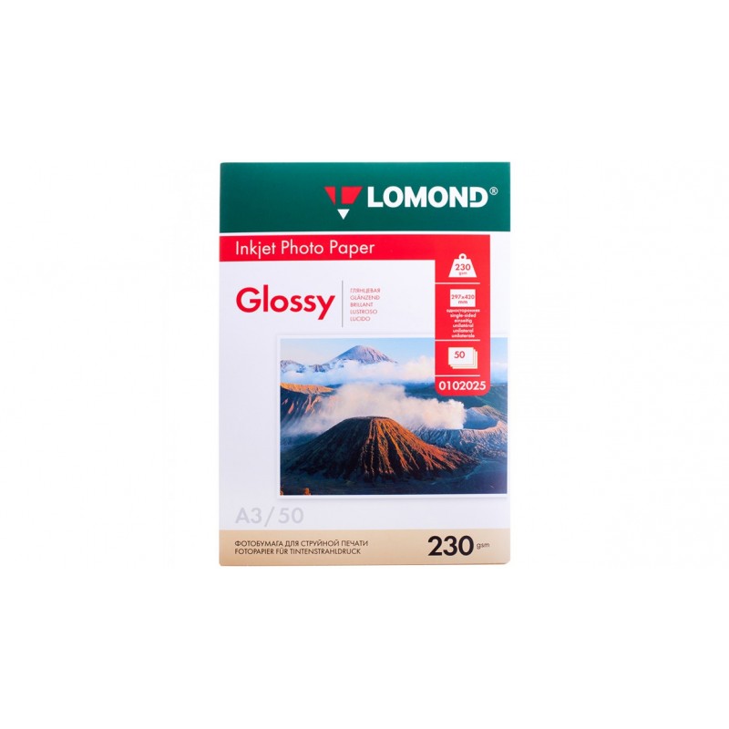 Бумага А3 для стр. принтеров Lomond, 230г/м2 (50л) гл.одн. 0102025