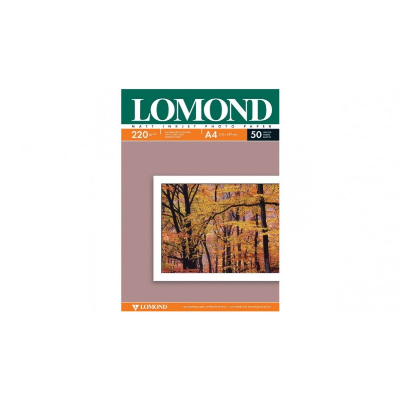 Бумага А4 для стр. принтеров Lomond, 220г/м2 (50л) мат.дв. 0102144