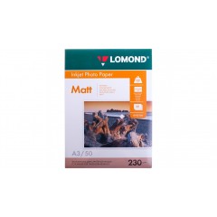 Бумага А3 для стр. принтеров Lomond, 230г/м2 (50л) мат.одн. 0102156