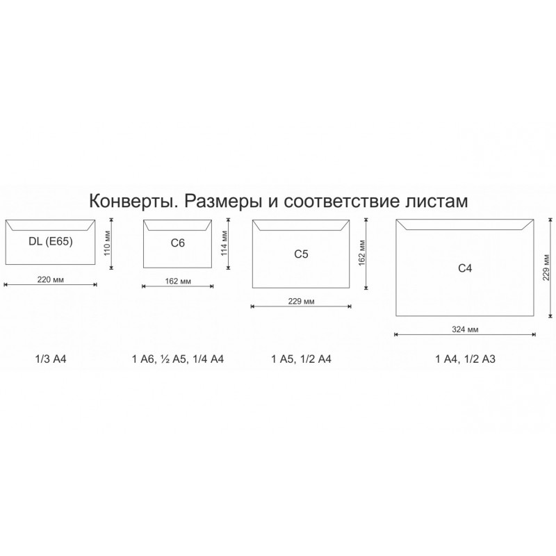 Конверт С4 (229х324), силиконовая лента, внутренняя запечатка, клапан по узкой стороне белый офсет, арт.124190