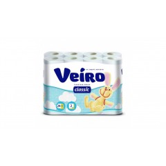 Бумага туалетная VEIRO CLASSIC, 2-сл., 24 шт/уп, белая, арт. 5с224