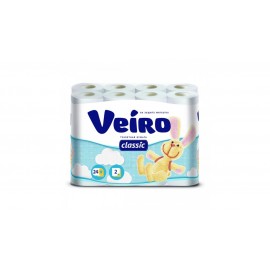 Бумага туалетная VEIRO CLASSIC, 2-сл., 24 шт/уп, белая, арт. 5с224