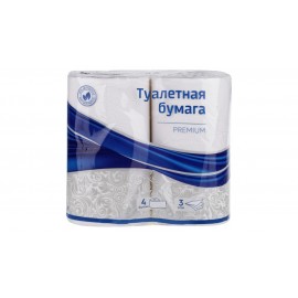Бумага туалетная OfficeClean "Premium" 3-слойная, 4шт., тиснение, белая 279673