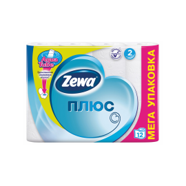 Бумага туалетная "ZewaПлюс" , двухслойная, 12 рул./уп.