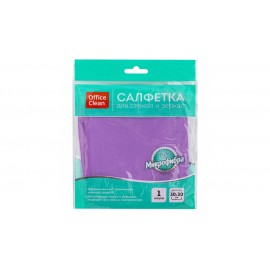 Салфетка для стекол и зеркал OfficeClean, плотная микрофибра, 30*30см, фиолетовая 275762