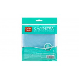 Салфетка из микрофибры для оптики и стекла OfficeClean, плотная микрофибра, 30*30см, синяя 275763