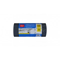 Мешки для мусора 120л OfficeClean ПВД, 68*105см, 55мкм, 10шт., суперпрочные, черные, в рулоне 243968/И