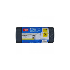 Мешки для мусора 120л OfficeClean ПВД, 68*105см, 55мкм, 10шт., суперпрочные, черные, в рулоне 243968/И