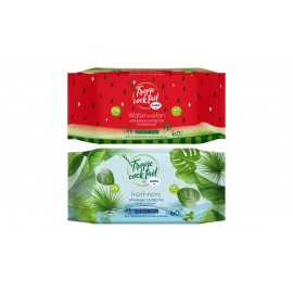 Салфетки влажные освежающие AURA "Tropic Cocktail", 15*20см., 60шт/уп.