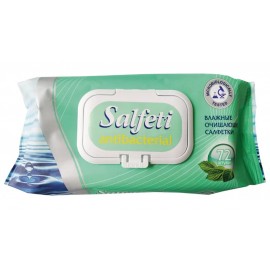 Салфетки влажные 72 шт, SALFETI "Antibacterial", антибактериальные, крышка клапан, ш/к 83970