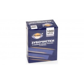 Зубочистки БАМБУКОВЫЕ в индивидуальной ПП-упаковке, 1000 шт. в картонной коробке, AVIORA, арт.401-488