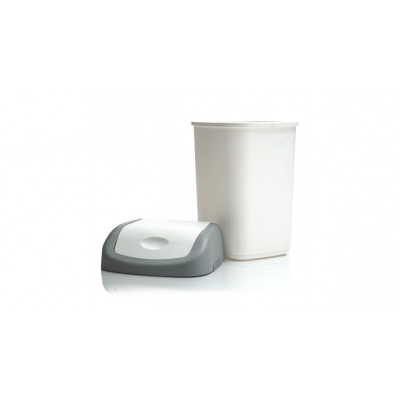 Контейнер для мусора (урна) OfficeClean, 14л, качающаяся крышка, пластик, серое, арт.299881