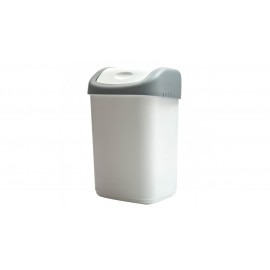 Контейнер для мусора (урна) OfficeClean, 14л, качающаяся крышка, пластик, серое, арт.299881