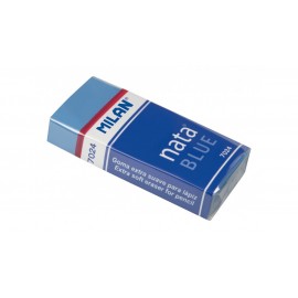 Ластик Milan "Nata Blue 7024", прямоугольный, пластик,карт.держатель,синий, 50*23*10мм, арт.CPM7024B