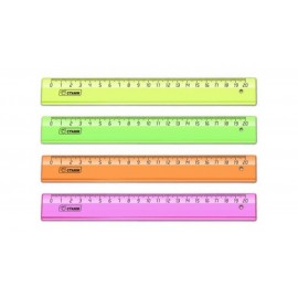 Линейка 20см Neon СТАММ Cristal, пластиковая, ассорти, ЛН110
