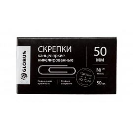 Скрепки, 50 мм, гофрированные, никелированные, 50 шт., арт.Г50-50Н