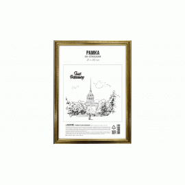 Рамка пластиковая "deVENTE" 21x30 см, формат A4, золото, арт. 9027104
