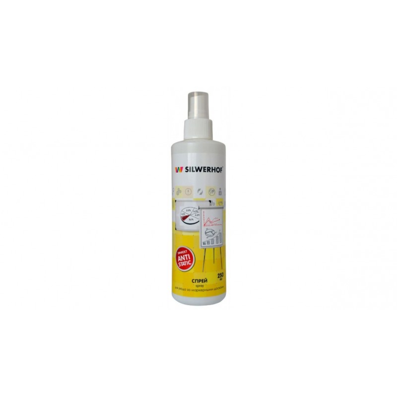 Спрей-очиститель для маркерных досок, SILWERHOF WHITE BOARD CLEAN, 250мл арт.671209