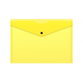Конверт на кнопке Бюрократ Double Neon DNEPK803A4YEL A4 гориз. пластик 0.15мм желтый кнопка черная, 1481914