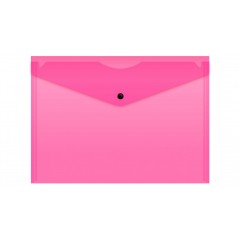 Конверт на кнопке Бюрократ Double Neon DNEPK803A4PINK A4 гориз. пластик 0.18мм розовый