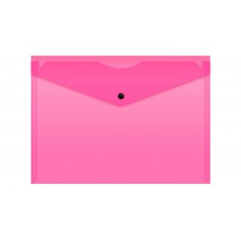 Конверт на кнопке Бюрократ Double Neon DNEPK803A4PINK A4 гориз. пластик 0.18мм розовый